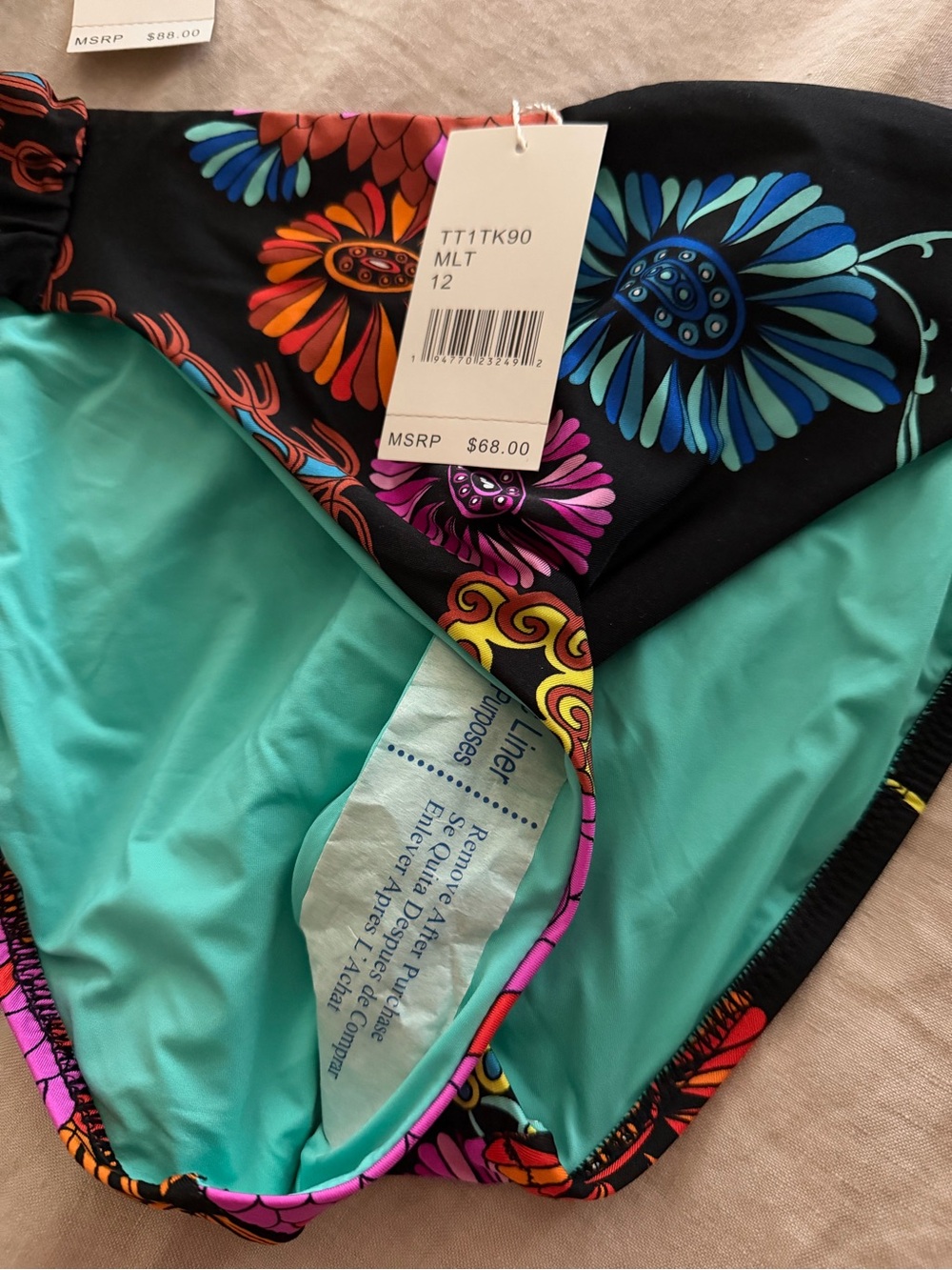 Trina Turk 3piece Electric Reef Swimwear Bundle w/bikini & tankini tops & bottom - Picture 7 of 9